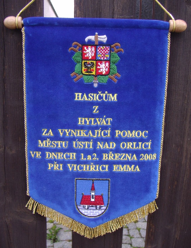 Vlaječka s poděkování města Ústí nad Orlicí